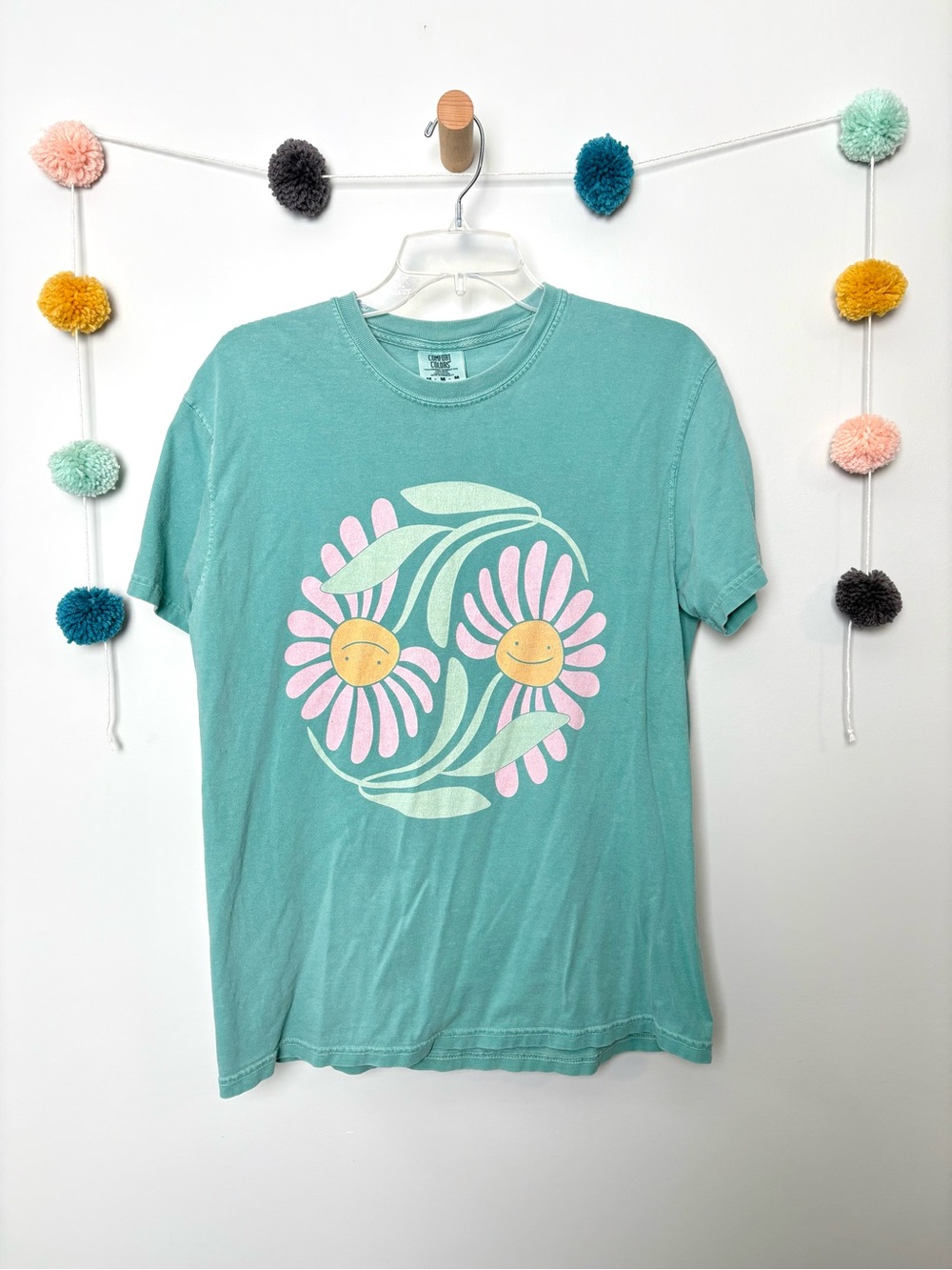 Mountain Movers Floral Fun Graphic Teal Tee - Picture 2 of 7